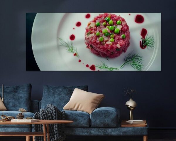 Rote Beete Tartar mit Erbsen-Deko