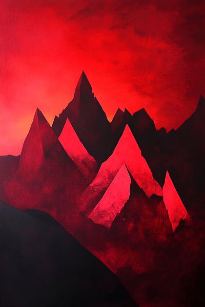 Rote Berglandschaft – Abstracte Kunst