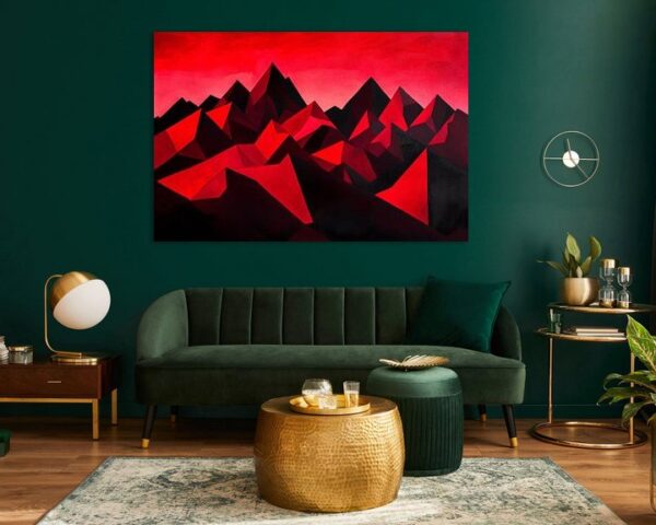 Rote Berglandschaft – Geometrisch abstrakt