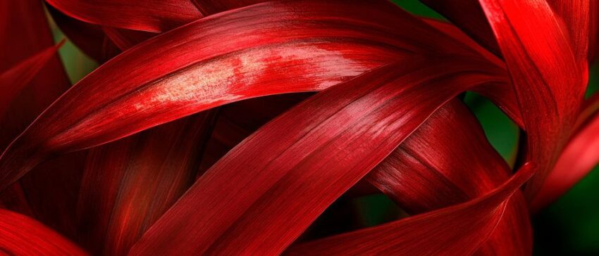 Rote Blätter im Close-Up