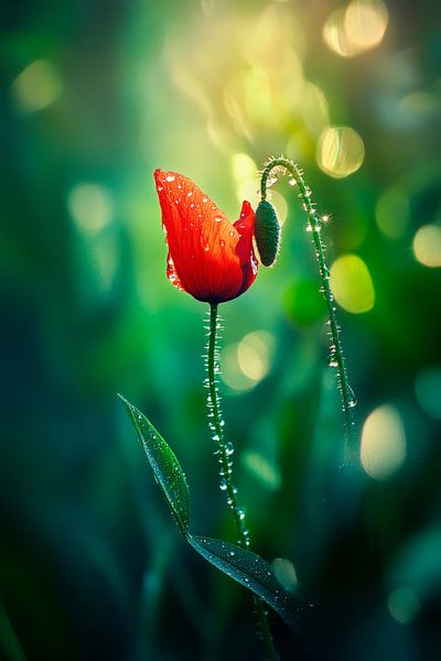 Roter Mohn im sanften Licht