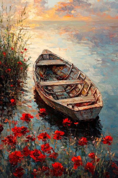 Rotes Boot Blumen