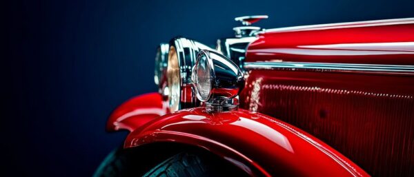 Rotes Oldtimer-Detail – Nahaufnahme