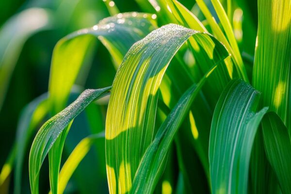 Saftige grüne Blätter im Licht