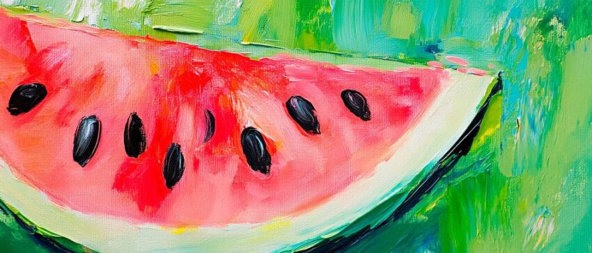 Saftige Wassermelone im Farbenspiel