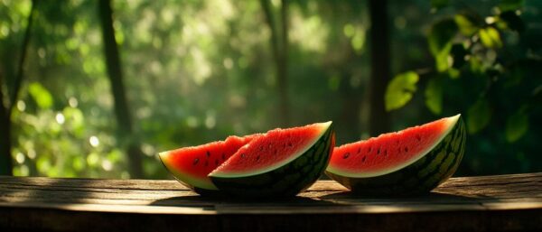 Saftige Wassermelonen im Grünen