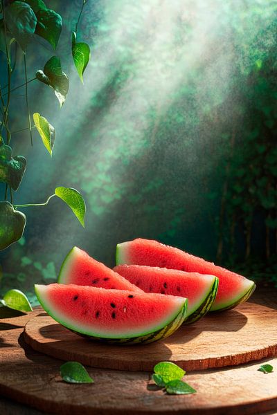 Saftige Wassermelonen im Sonnenlicht