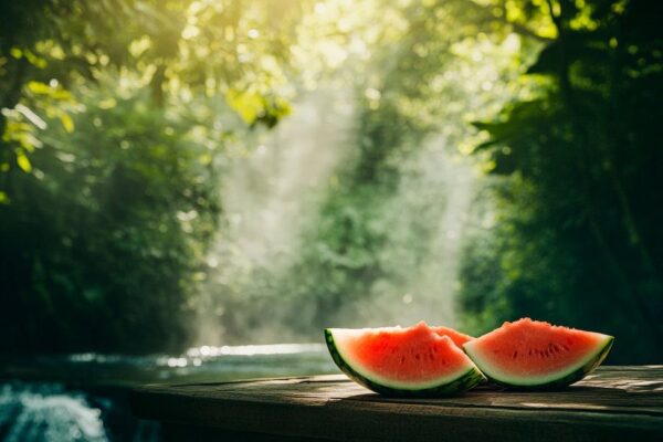 Saftige Wassermelonen in der Natur