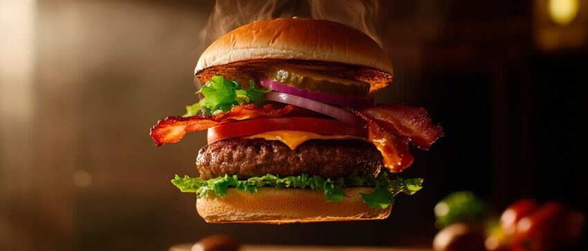 Saftiger Burger mit frischen Zutaten