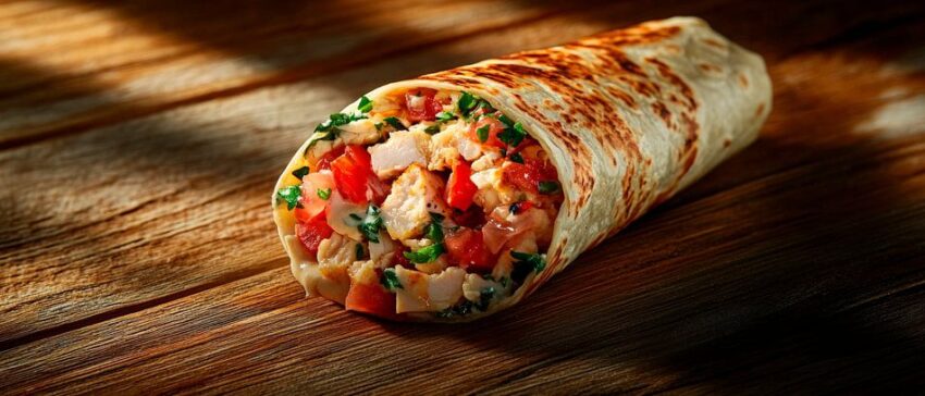 Saftiger Wrap mit frischem Gemüse