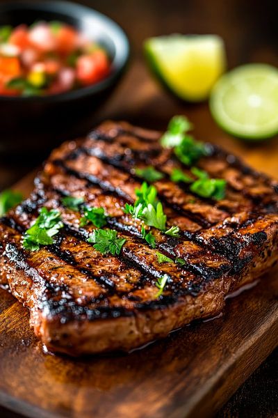 Saftiges Steak mit Limette und Salsa