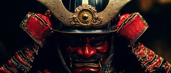 Samurai im traditionellen Rüstungsstil