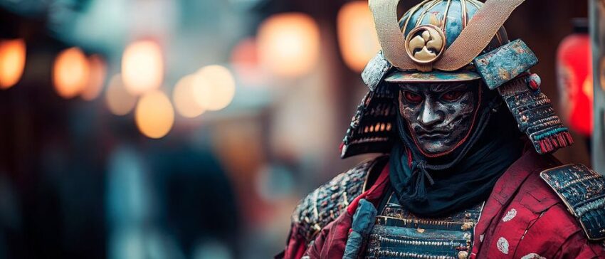 Samurai in traditioneller Rüstung