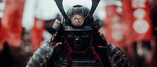 Samurai in traditioneller Rüstung