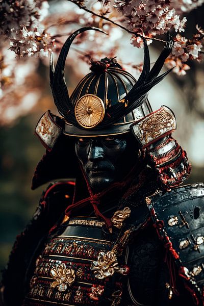 Samurai in traditioneller Rüstung