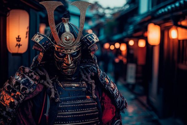 Samurai in traditioneller Rüstung