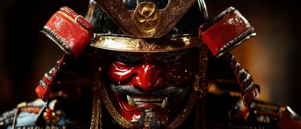 Samurai-Maske in Detail – Dramatisch
