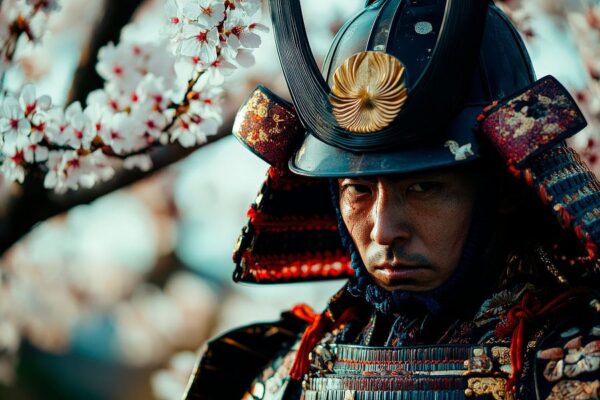 Samurai vor Kirschblüten – Japanisch