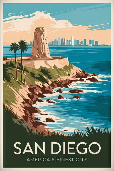 San Diego Vintage Travel Poster