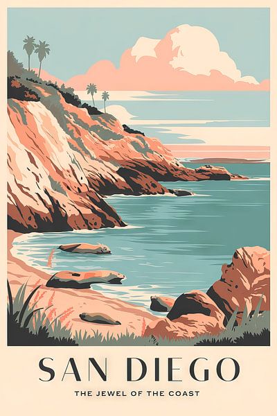 San Diego Vintage Travel Poster