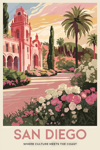 San Diego Vintage Travel Poster