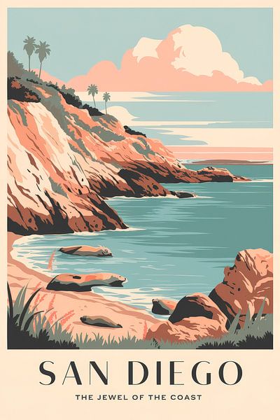 San Diego Vintage Travel Poster