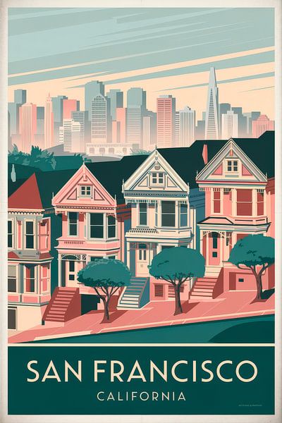 San Francisco, California Vintage Travel Poster