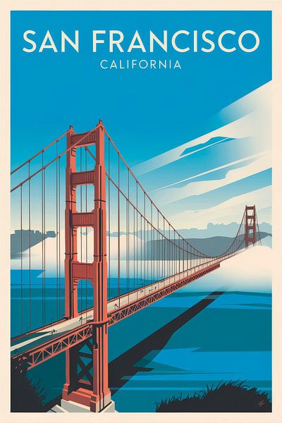 San Francisco, California Vintage Travel Poster