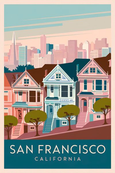 San Francisco, California Vintage Travel Poster