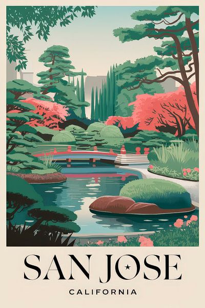 San Jose, California Vintage Travel Poster