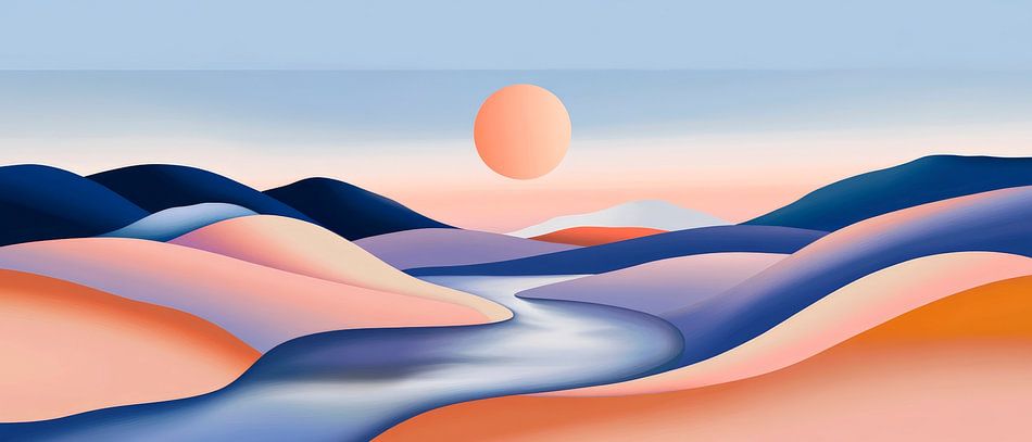 Sanfte Hügel und Sonnenuntergang – Abstrakt