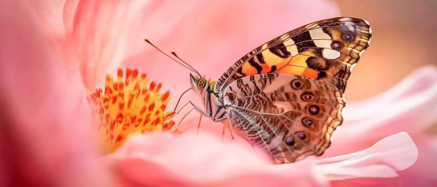 Schmetterling auf blühender Blume