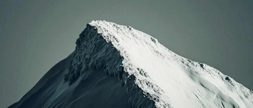 Schneebedeckte Bergspitze – Minimalistisch