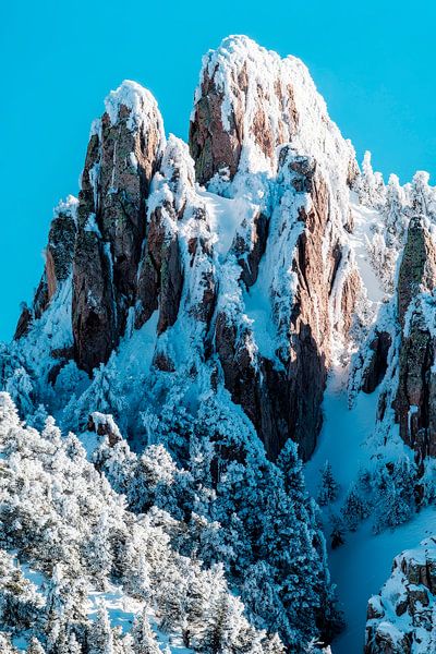 Schneebedeckte Bergspitzen – Winterlandschaft