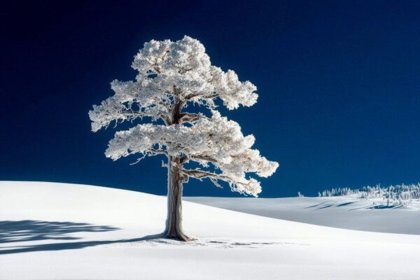 Schneebedeckter Baum im Wintertraum