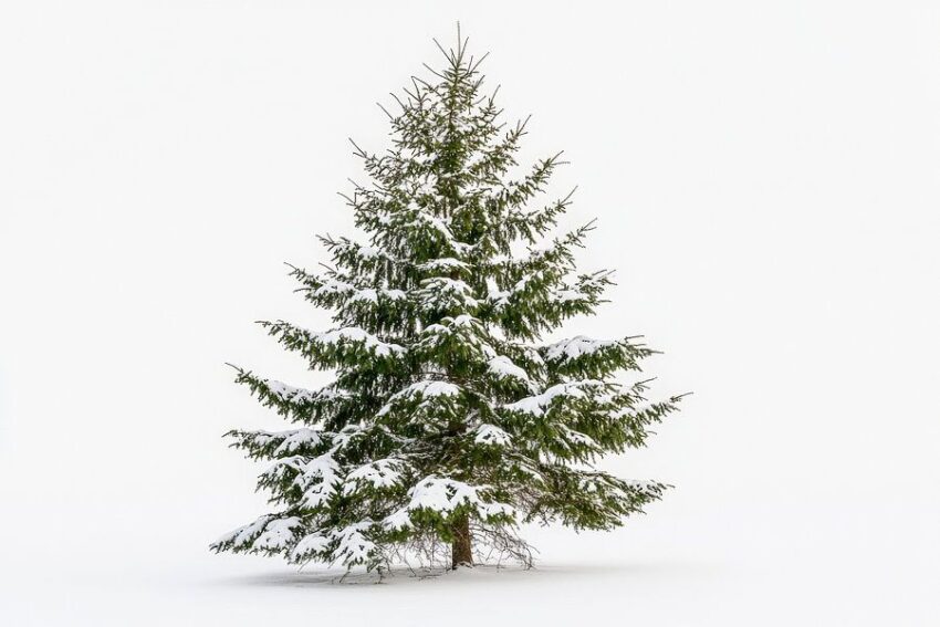 Schneebedeckter Tannenbaum