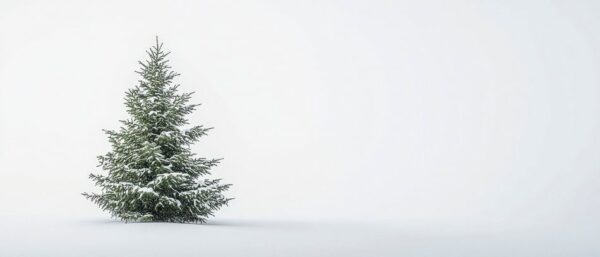 Schneebedeckter Weihnachtsbaum