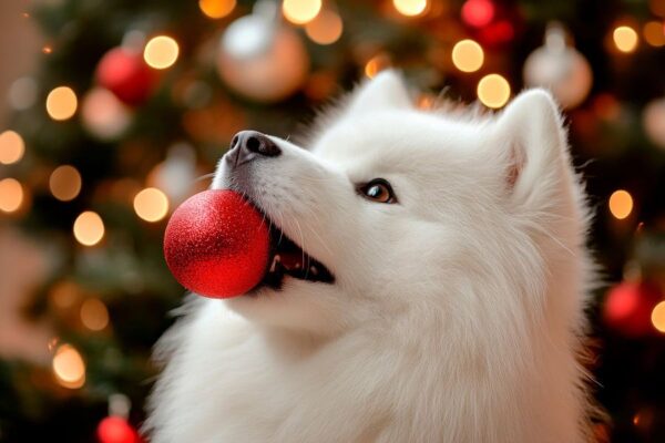 Schneehund Weihnachten