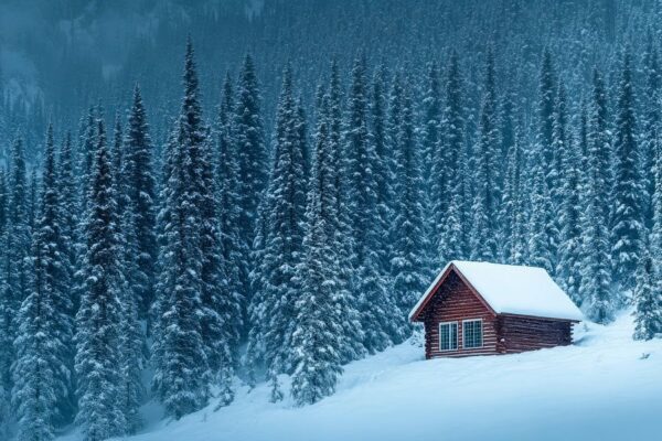 Schneehütte Wald