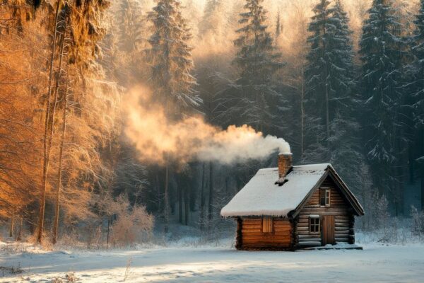 Schneehütte Wald