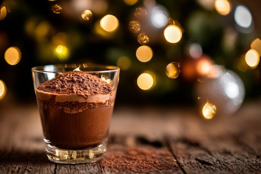 Schokoladendessert im festlichen Ambiente