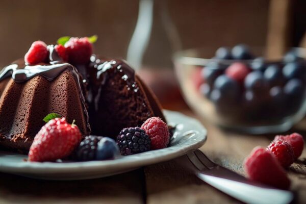 Schokoladenkuchen mit Beerenmix – Leckerbissen