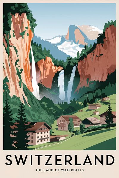 Schweiz Vintage Travel Poster