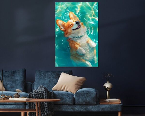 Schwimmender Corgi