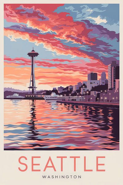 Seattle, Washington Vintage Travel Poster