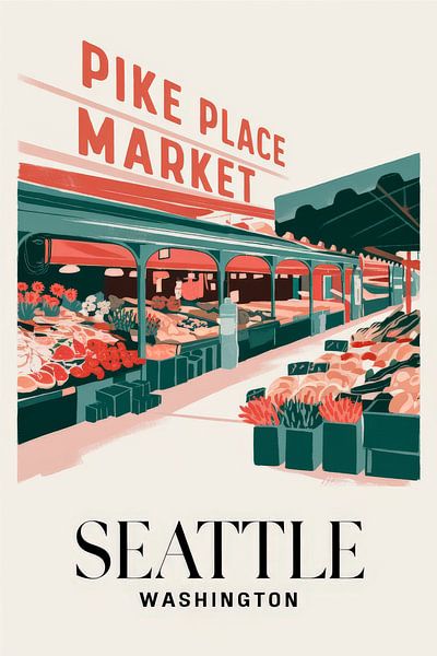 Seattle, Washington Vintage Travel Poster