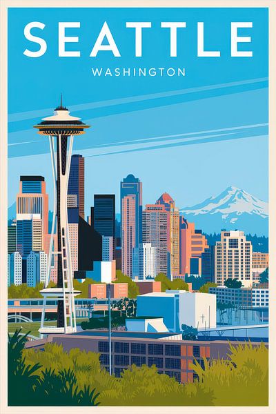 Seattle, Washington Vintage Travel Poster