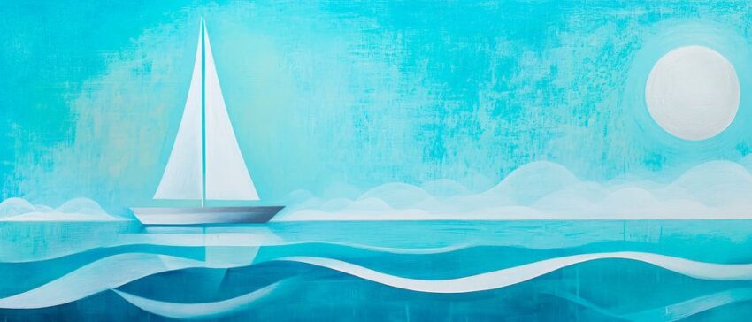 Segelboot im blauen Traummeer
