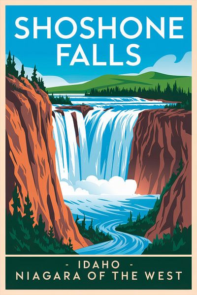 Shoshone Falls, Idaho Vintage Travel Poster