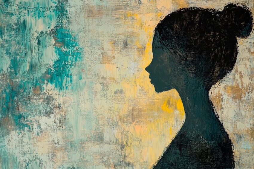 Silhouette einer Frau – Abstrakt und Modern